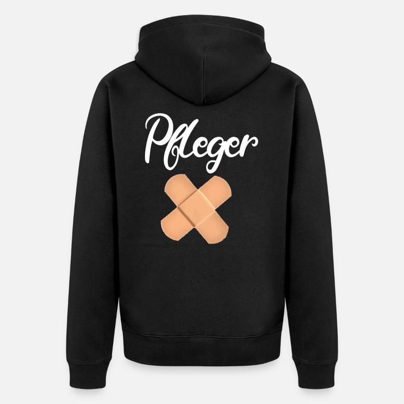 Pfleger - Unisex Premium Bio Zip Hoodie - Schwarz
