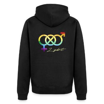LGBT - Veste à capuche bio Premium Unisexe - noir - Dos - Nico (187cm)