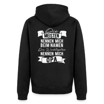 Opa Spruch Großvater Großpapa Bester Opa Geschenke - Unisex Premium Bio Zip Hoodie - Schwarz - Hinten - Nico (187cm)