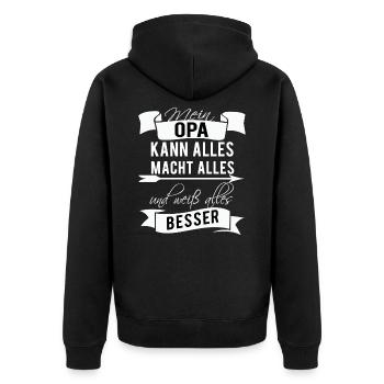 Grand-père Grand-père Cadeau d'anniversaire senior - Veste à capuche bio Premium Unisexe - noir - Dos - Nico (187cm)