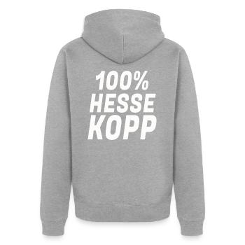 Hessekopp birthday Hessen funny saying - Unisex Premium Organic Zip Hoodie - heather grey - Back - Nico (187cm)