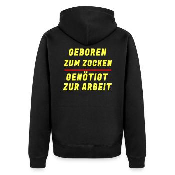gaming gaming gaming gaming gaming gaming gaming - Unisex Premium Organic Zip Hoodie - black - Back - Nico (187cm)