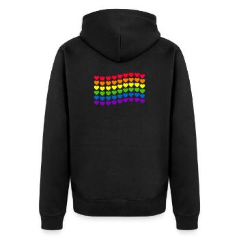 Drapeau arc-en-ciel LGBT - Veste à capuche bio Premium Unisexe - noir - Dos - Nico (187cm)