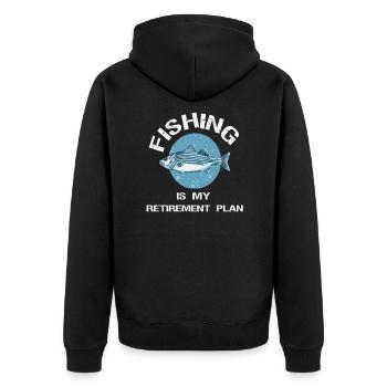 Fishing - Unisex Premium Bio Zip Hoodie - Schwarz - Hinten - Nico (187cm)