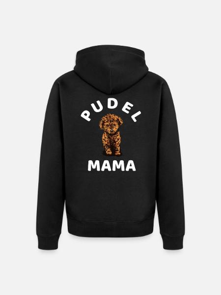 Pudel - Unisex Premium Bio Zip Hoodie - Schwarz