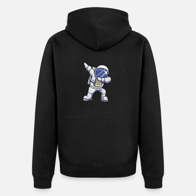 Astronaut - Unisex Premium Bio Zip Hoodie - Schwarz