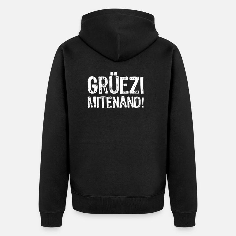 schweizerdeutsch - Unisex Premium Bio Zip Hoodie - Schwarz