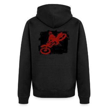 Moto - motocross - bike - Racing - Lifestyle - Veste à capuche bio Premium Unisexe - noir - Dos - Nico (187cm)