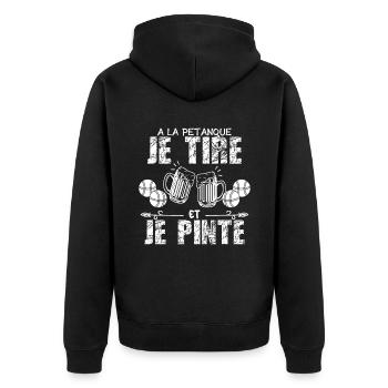 A La Petanque Je Tire Et Je Pinte Bière - Veste à capuche bio Premium Unisexe - noir - Dos - Nico (187cm)