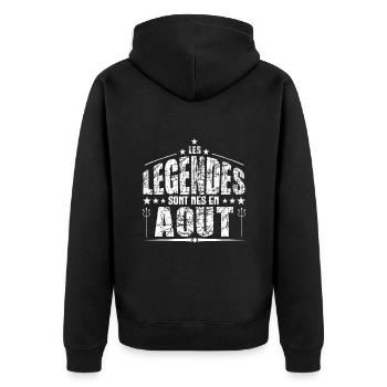 Aout | les Légendes sont nés en Aout Anniversaire - Veste à capuche bio Premium Unisexe - noir - Dos - Nico (187cm)
