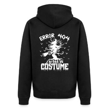 Halloween Error 404 pas de costume - Veste à capuche bio Premium Unisexe - noir - Dos - Nico (187cm)