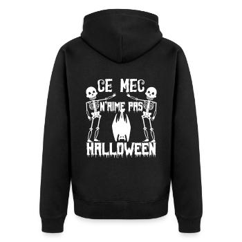 cadeau Halloween humour | Costume Halloween !!! - Veste à capuche bio Premium Unisexe - noir - Dos - Nico (187cm)