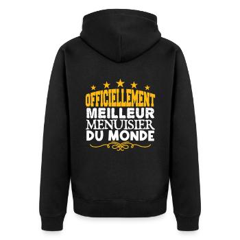 Menuisier | meilleur Menuisier | légende Menuisier - Veste à capuche bio Premium Unisexe - noir - Dos - Nico (187cm)