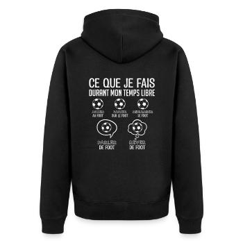 FOOT - FOOTBALL T SHIRT HUMOUR BALON - Veste à capuche bio Premium Unisexe - noir - Dos - Nico (187cm)