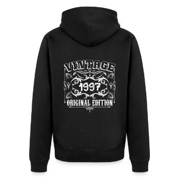 1997 | Vintage Original Edition 1997 birthday - Unisex Premium Organic Zip Hoodie - black - Back - Nico (187cm)