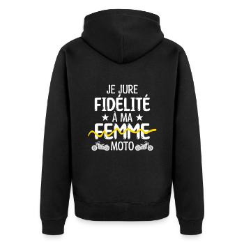 Motard Moto fan de moto | Motard !! - Veste à capuche bio Premium Unisexe - noir - Dos - Nico (187cm)