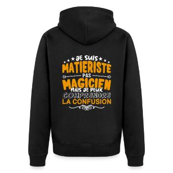 Matieriste | Matieriste pas Magicien | Meilleur Ma - Veste à capuche bio Premium Unisexe - noir - Dos - Nico (187cm)