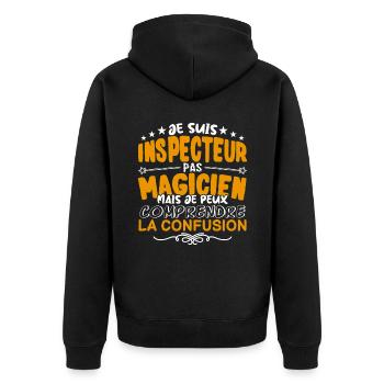 Inspecteur | Inspecteur pas Magicien | Meilleur In - Veste à capuche bio Premium Unisexe - noir - Dos - Nico (187cm)