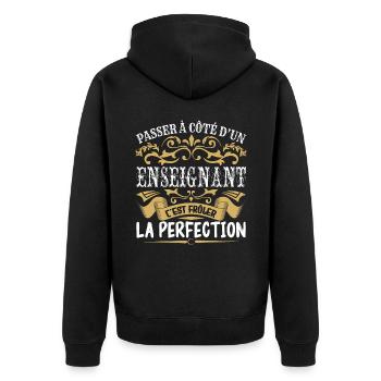 Le Meilleur Enseignant | Enseignant à la perfectio - Veste à capuche bio Premium Unisexe - noir - Dos - Nico (187cm)