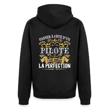 Le Meilleur Pilote | Pilote à la perfection - Veste à capuche bio Premium Unisexe - noir - Dos - Nico (187cm)