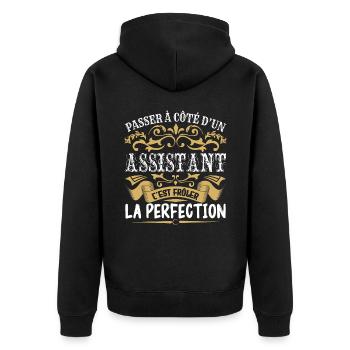 Le Meilleur Assistant | Assistant à la perfection - Veste à capuche bio Premium Unisexe - noir - Dos - Nico (187cm)