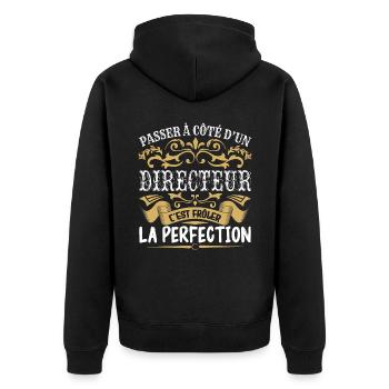 Le Meilleur Directeur | Directeur à la perfection - Veste à capuche bio Premium Unisexe - noir - Dos - Nico (187cm)