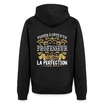 Le Meilleur Professeur | Professeur à la perfectio - Veste à capuche bio Premium Unisexe - noir - Dos - Nico (187cm)