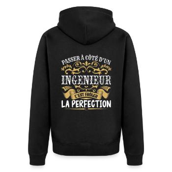 Le Meilleur Ingénieur | Ingénieur à la perfection - Veste à capuche bio Premium Unisexe - noir - Dos - Nico (187cm)