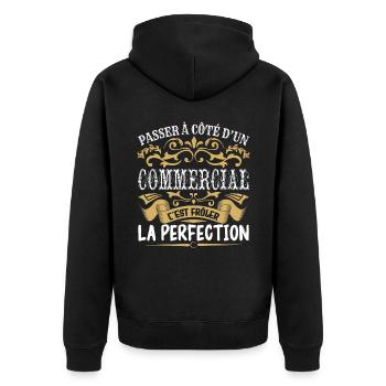 Le Meilleur Commercial | Commercial à la perfectio - Veste à capuche bio Premium Unisexe - noir - Dos - Nico (187cm)