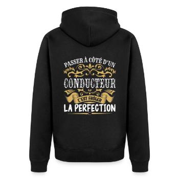 Le Meilleur Conducteur | Conducteur à la perfectio - Veste à capuche bio Premium Unisexe - noir - Dos - Nico (187cm)