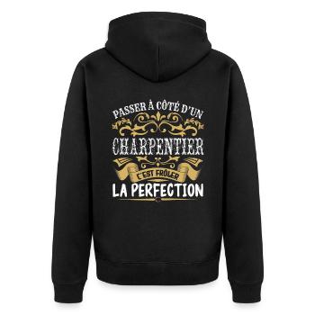 Le Meilleur Charpentier | Charpentier à la perfect - Veste à capuche bio Premium Unisexe - noir - Dos - Nico (187cm)