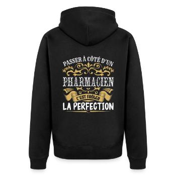 Le Meilleur Pharmacien | Pharmacien à la perfectio - Veste à capuche bio Premium Unisexe - noir - Dos - Nico (187cm)