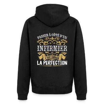Le Meilleur Infirmier | Infirmier à la perfection - Veste à capuche bio Premium Unisexe - noir - Dos - Nico (187cm)