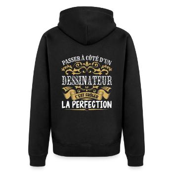 Le Meilleur Dessinateur | Dessinateur à la perfect - Veste à capuche bio Premium Unisexe - noir - Dos - Nico (187cm)