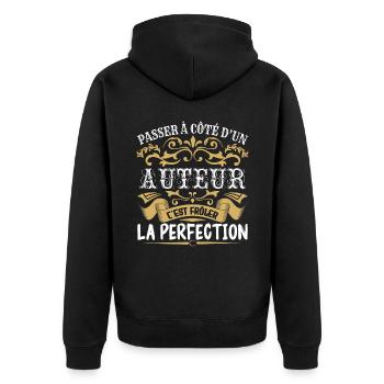 Le Meilleur Auteur | Auteur à la perfection - Veste à capuche bio Premium Unisexe - noir - Dos - Nico (187cm)