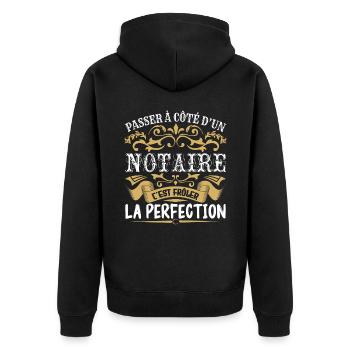 Le Meilleur Notaire | Notaire à la perfection - Veste à capuche bio Premium Unisexe - noir - Dos - Nico (187cm)