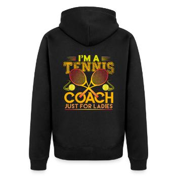 coach de Tennis Cadeau coach Tennis Le Meilleur! - Veste à capuche bio Premium Unisexe - noir - Dos - Nico (187cm)