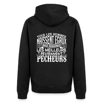 Pêcheur meilleurs Pêcheurs la pêche papa pêcheur - Veste à capuche bio Premium Unisexe - noir - Dos - Nico (187cm)