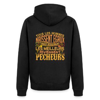 Pêcheur meilleurs Pêcheurs la pêche papa pêcheur - Veste à capuche bio Premium Unisexe - noir - Dos - Nico (187cm)