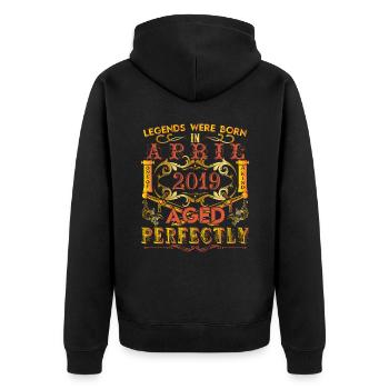 2019 April - anniversary 2019 legends April - Unisex Premium Organic Zip Hoodie - black - Back - Nico (187cm)