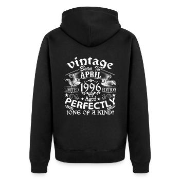 Avril 1996 | anniversaire 1996 Vintage Avril - Veste à capuche bio Premium Unisexe - noir - Dos - Nico (187cm)