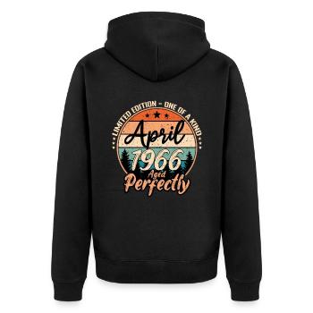 April 1966 anniversary 1966 legends April - Unisex Premium Organic Zip Hoodie - black - Back - Nico (187cm)