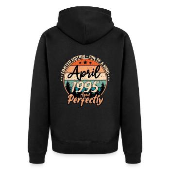 April 1995 anniversaire 1995 légendes April - Veste à capuche bio Premium Unisexe - noir - Dos - Nico (187cm)