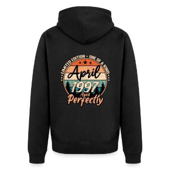 April 1997 anniversary 1997 legends April - Unisex Premium Organic Zip Hoodie - black - Back - Nico (187cm)
