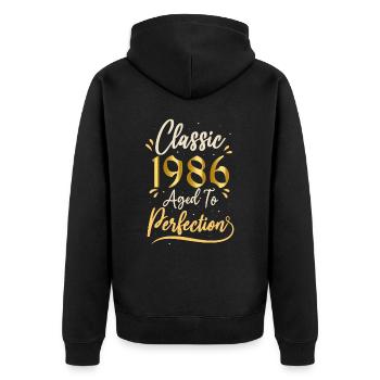 Birthday 1986 gift 1986 Classic 1986 - Unisex Premium Organic Zip Hoodie - black - Back - Nico (187cm)