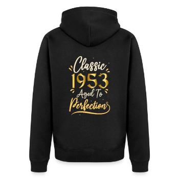 Birthday 1953 gift 1953 Classic 1953 - Unisex Premium Organic Zip Hoodie - black - Back - Nico (187cm)