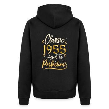 Anniversaire 1955 cadeau 1955 Classic 1955 - Veste à capuche bio Premium Unisexe - noir - Dos - Nico (187cm)