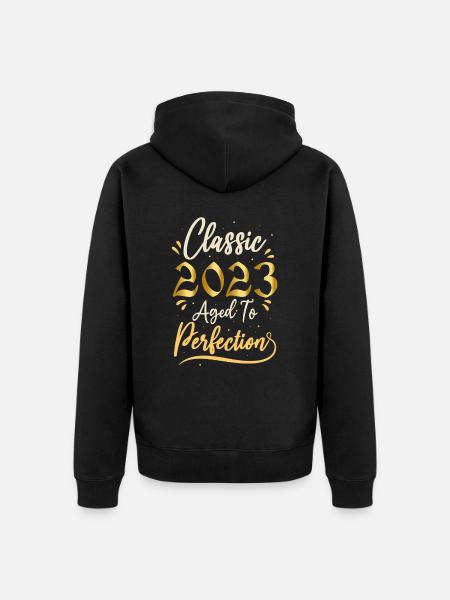 Fødselsdag 2023 gave 2023 Classic 2023 - Premium økologisk unisex-hættejakke - sort