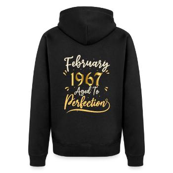Février 1967 Février âgée à la perfection 1967 - Veste à capuche bio Premium Unisexe - noir - Dos - Nico (187cm)