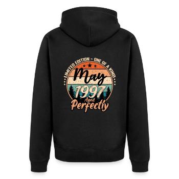 May 1997 anniversary 1997 legends May - Unisex Premium Organic Zip Hoodie - black - Back - Nico (187cm)
